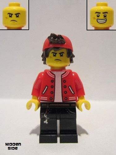 lego 2020 mini figurine hs067 Jack Davids Red Jacket with Backwards Cap (Large Smile / Grumpy) 