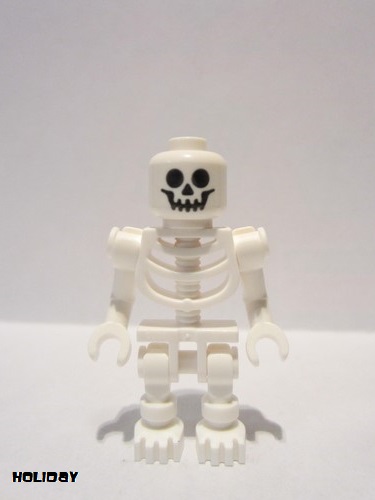 lego 2013 mini figurine gen047 Skeleton With Standard Skull, Bent Arms Vertical Grip 