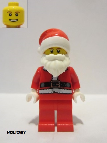 lego 2014 mini figurine hol036 Santa Red Legs, Fur Lined Jacket, Brown Eyebrows 
