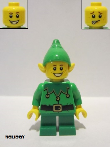 lego 2020 mini figurine hol204 Elf Green Scalloped Collar with Bells, Freckles 