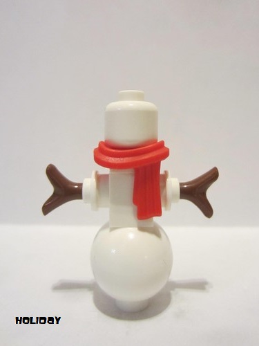 lego 2021 mini figurine hol234 Snowman Red Scarf, No Hat 