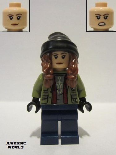 lego 2022 mini figurine jw078 Maisie Lockwood Olive Green Jacket, Black beanie 