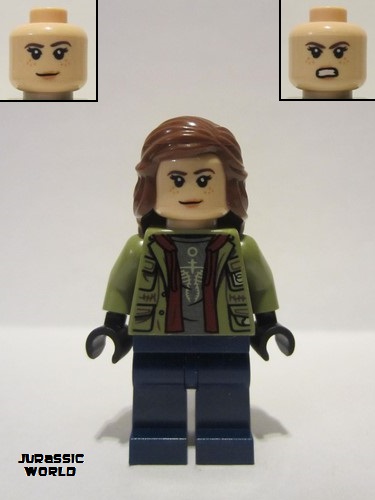 lego 2022 mini figurine jw088 Maisie Lockwood Olive Green Jacket, Reddish Brown Hair 