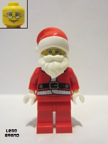 lego 2020 mini figurine hol239 Santa Red Legs, Fur Lined Jacket, White Eyebrows, Glasses 