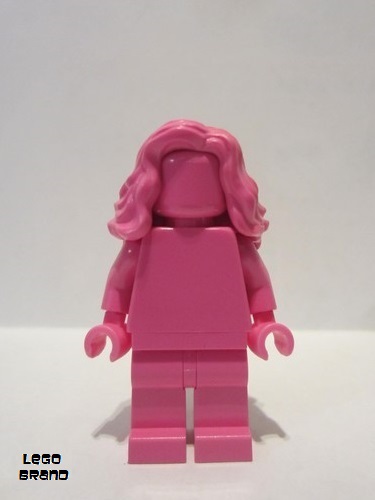 lego 2021 mini figurine tls110 Dark Pink Monochrome With Mid-Length Wavy Hair 