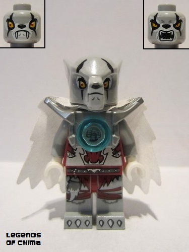 lego 2013 mini figurine loc038 Worriz Flat Silver Armor, Cape 