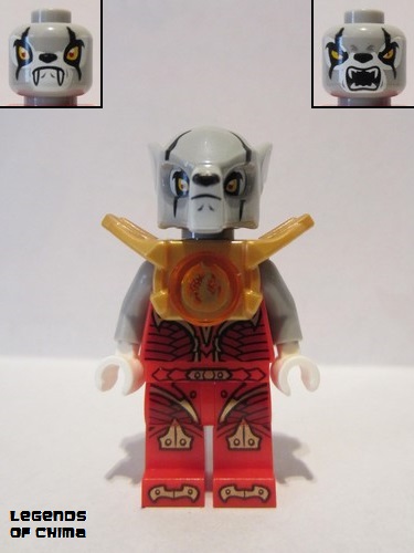 lego 2014 mini figurine loc089 Worriz Fire Chi, Armor 