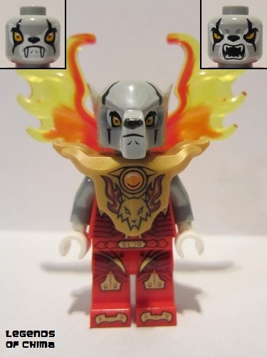 lego 2015 mini figurine loc129 Worriz Armor Breastplate, Flame Wings 