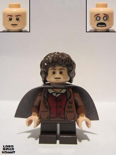 lego 2012 mini figurine lor003 Frodo Baggins Dark Bluish Gray Cape 