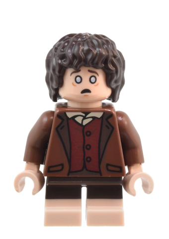 lego 2024 mini figurine lor131 Frodo Baggins Reddish Brown Jacket, Light Nougat Feet 