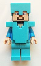 lego 2014 mini figurine min015 Steve Medium Azure Helmet and Armor 