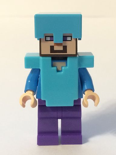 lego 2015 mini figurine min020 Steve Medium Azure Helmet and Armor 