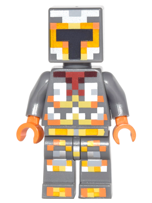 lego 2016 mini figurine min034 Minecraft Skin 1 Pixelated, Yellow and Orange Armor 