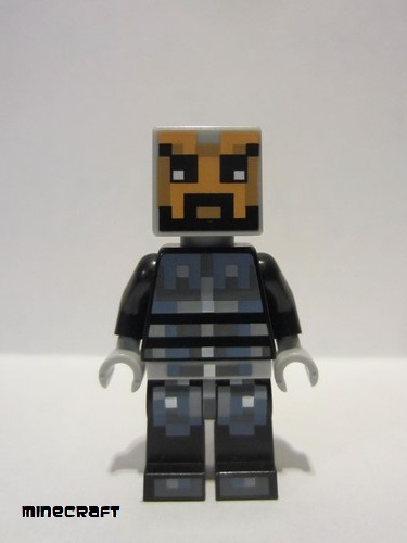 lego 2016 mini figurine min038 Minecraft Skin 5 Pixelated, Male with Black and Silver Armor 