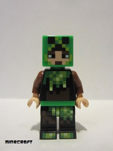 lego 2016 mini figurine min039 Minecraft Skin 6 Pixelated, Bright Green and Dark Brown Creeper Costume 