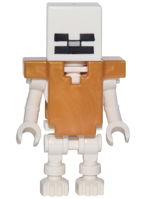lego 2017 mini figurine min054 Skeleton Minecraft, with Cube Skull - Pearl Gold Armor 