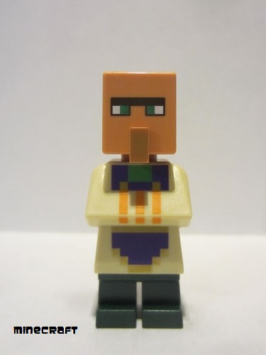 lego 2020 mini figurine min076 Villager Blacksmith, Tan Top with Purple Apron 