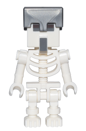 lego 2024 mini figurine min165 Skeleton Minecraft - Flat Silver Helmet, Raised Nose 