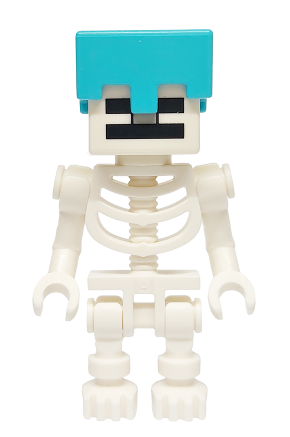 lego 2024 mini figurine min178 Skeleton Minecraft - Medium Azure Helmet 