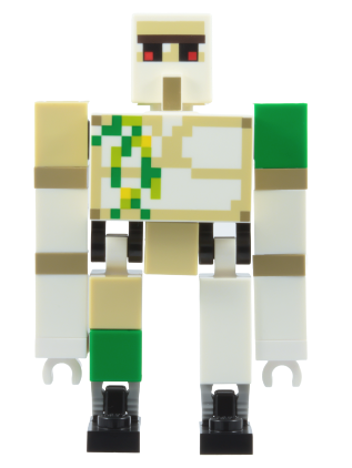 lego 2026 mini figurine min270 Iron Golem Brick and Pin Arm Attachments, Black Feet, 1 x 1 Green Tile 