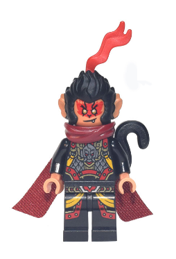 lego 2022 mini figurine mk075 Evil Macaque Black and Red Armor, Dark Red Cape 