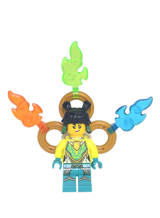lego 2022 mini figurine mk089 Mei Neon Yellow Armor, Fire Rings 