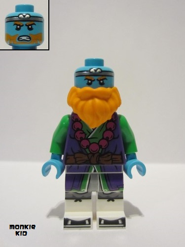 lego 2023 mini figurine mk112 Sandy Purple and Bright Green Robe, Neck Bracket 