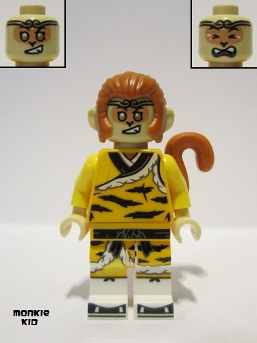 lego 2023 mini figurine mk119 Monkey King Bright Light Orange Robe with Animal Print 
