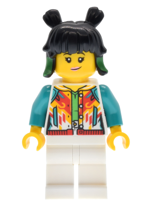 lego 2025 mini figurine mk176 Mei White Jacket with Buttons, White Legs 