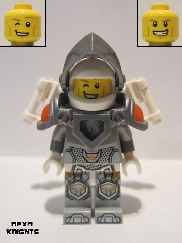 lego 2016 mini figurine nex028 Lance Flat Silver Visor and Armor, Jet Pack 