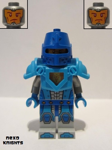 lego 2016 mini figurine nex039b Nexo Knight Soldier Dark Azure Armor, Blue Helmet with Eye Slit, Dark Azure Hands 