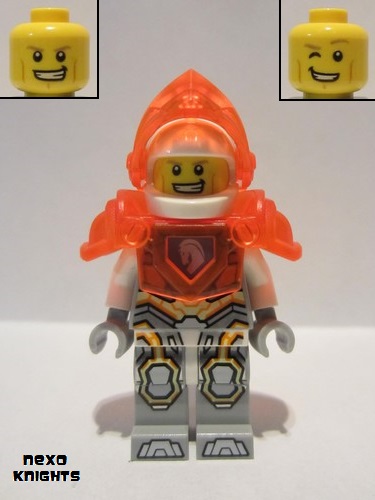lego 2017 mini figurine nex080 Lance Trans-Neon Orange Visor and Armor 