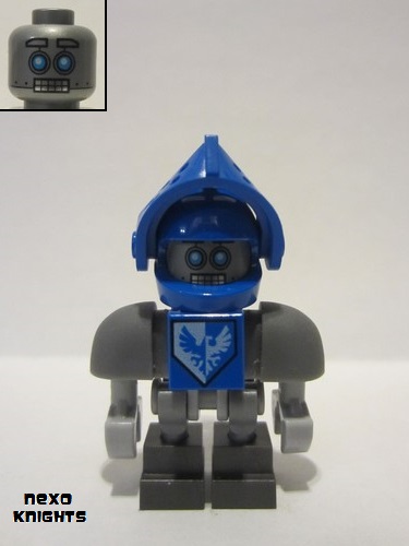 lego 2017 mini figurine nex090 Clay Bot Dark Bluish Gray Shoulders and Blue Helmet 