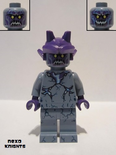 lego 2017 mini figurine nex123 Stone Stomper Dark Purple Cracks 