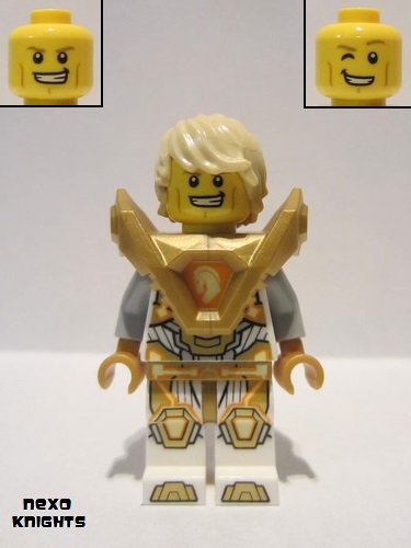 lego 2018 mini figurine nex146 Lance Hair, Pearl Gold Armor 