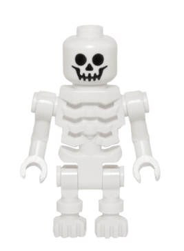 lego 2015 mini figurine gen069 Skeleton With Standard Skull, Angular Rib Cage, Bent Arms 