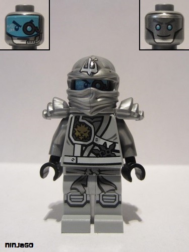 lego 2015 mini figurine njo0111 Zane Titanium Ninja Light Bluish Gray, Armor 