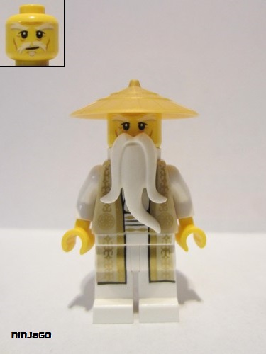 lego 2015 mini figurine njo0168 Sensei Wu Gold and Tan Robe 