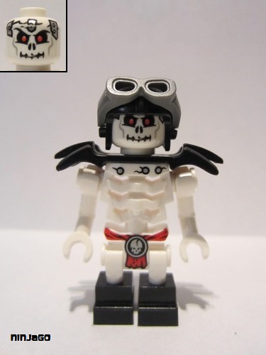 lego 2016 mini figurine njo0244 Frakjaw With Black Armor, Aviator Cap and Goggles 