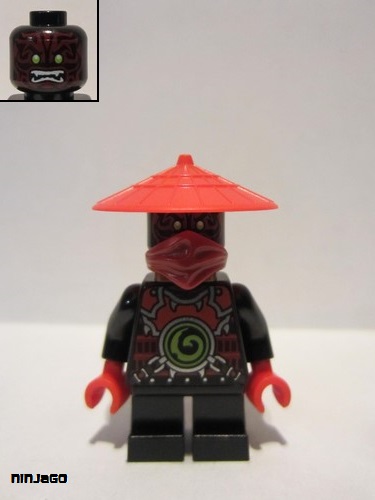 lego 2016 mini figurine njo0264 Scout Dark Red Face Markings, Bandana, Neck Bracket 