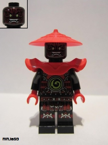 lego 2016 mini figurine njo222 Swordsman Dark Red Markings 