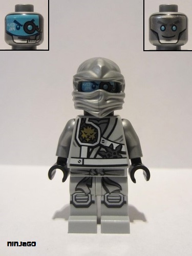 lego 2016 mini figurine njo251 Zane Titanium Ninja Light Bluish Gray, Scabbard 