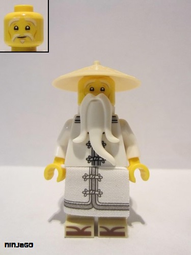 lego 2017 mini figurine njo0315 Sensei Wu White Robe, Zori Sandals 