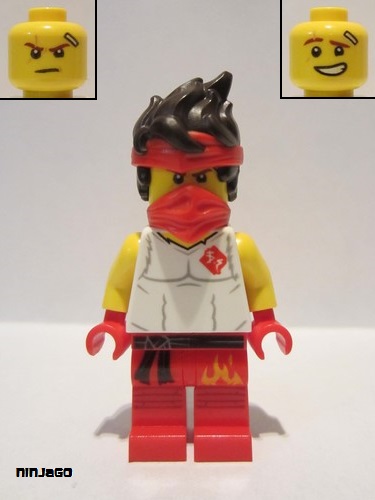 lego 2021 mini figurine njo0643 Kai Legacy, Red Headband and Bandana, White Shirt, Red Legs with Flame 
