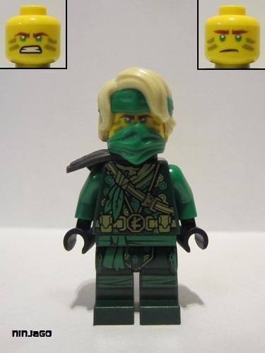 lego 2021 mini figurine njo0682 Lloyd The Island, Mask and Hair with Bandana, Armor Shoulder Pad 