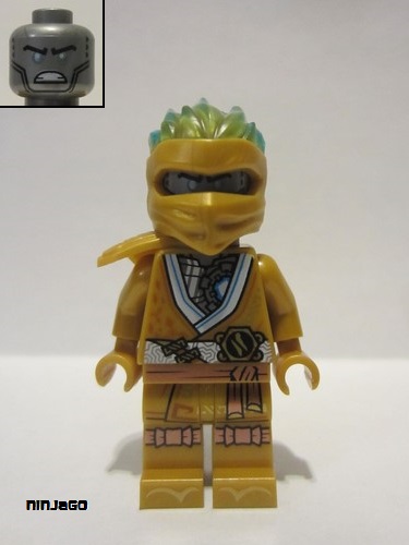 lego 2021 mini figurine njo0710 Zane Golden Ninja - Legacy, Shoulder Armor, Energy Effect Wrap 