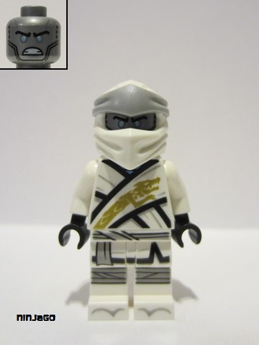 lego 2021 mini figurine njo713 Zane Legacy, Flat Silver Head 