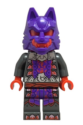 lego 2024 mini figurine njo895 Wolf Mask Warrior Dark Purple and Red Mask 