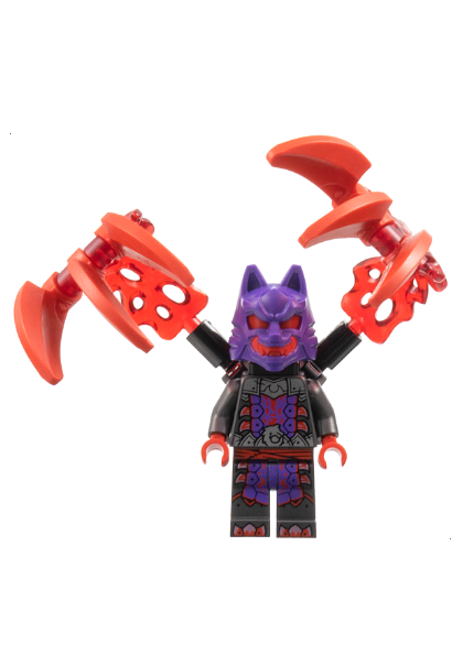 lego 2024 mini figurine njo899 Wolf Mask Warrior Dark Purple and Red Mask, Energy Claws 