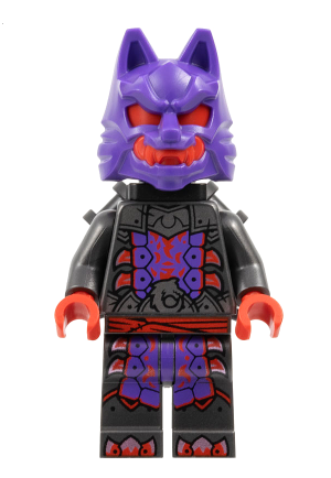 lego 2024 mini figurine njo903 Wolf Mask Warrior Dark Purple and Red Mask, Neck Bracket 